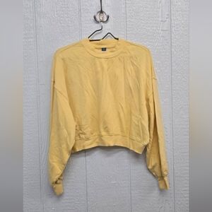 NWT XS Petite Cropped Yellow Sweatshirt